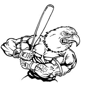 Baseball Eagles Mascot Decal / Sticker 7