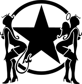 Angel and Devil Star Decal / Sticker 06