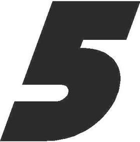 5 Race Number Bahamas Heavy Font Decal / Sticker