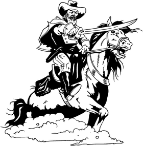 General on a Horse Mascot Decal / Sticker