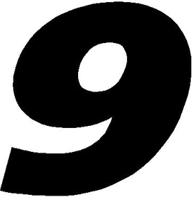 9 Race Number Decal / Sticker SOLID