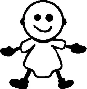 Baby Stick Figure Decal / Sticker 03