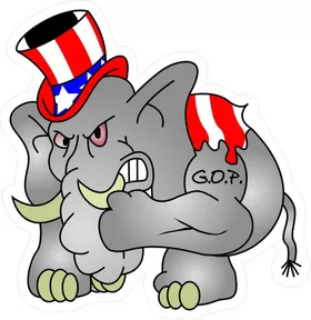 Republican Elephant GOP Decal / Sticker 02