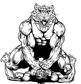 Wrestling Leopards Mascot Decal / Sticker 1