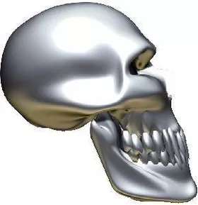 3D Chrome Skull 05 Decal / Sticker