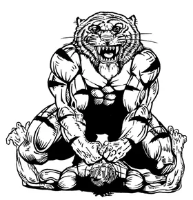 Wrestling Tigers Mascot Decal / Sticker 1