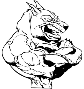 Wolves Weightlifting Mascot Decal / Sticker 1