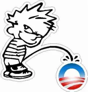 Z1 Pee On Obama Decal / Sticker 01