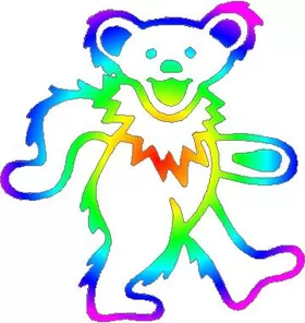 Rainbow Dead Head Bear Decal / Sticker