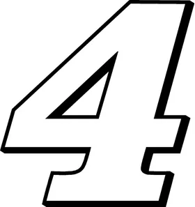 4 Race Number Decal / Sticker OUTLINE