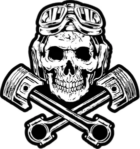 Piston Skull Decal / Sticker 01