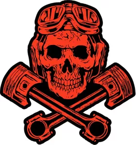 Piston Skull Decal / Sticker 02