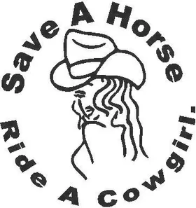 Save a Horse Ride a Cowgirl Decal / Sticker 02