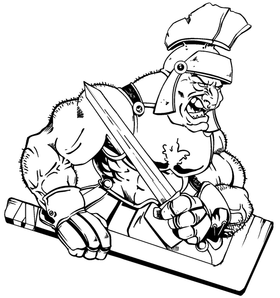 Hockey Paladins / Warriors Mascot Decal / Sticker 1
