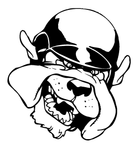 Baseball Bulldog Mascot Decal / Sticker