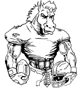 Football Horse Mascot Decal / Sticker 9