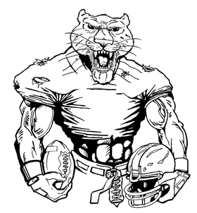 Football Cougars / Panthers Mascot Decal / Sticker 6