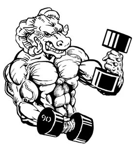 Weightlifting Rams Mascot Decal / Sticker 2