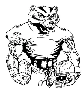 Football Wolverines / Badgers Mascot Decal / Sticker 4