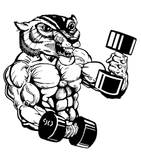 Weightlifting Wolverines / Badgers Mascot Decal / Sticker 2