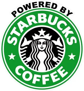 Powered By Starbucks Decal / Sticker 02