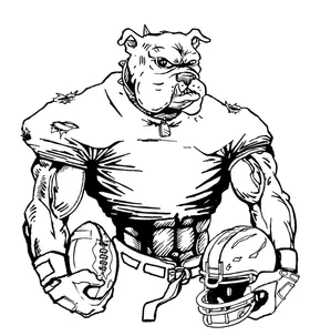 Football Bulldog Mascot Decal / Sticker 10