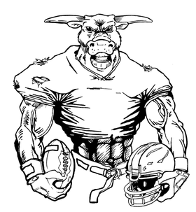 Football Bull Mascot Decal / Sticker 10