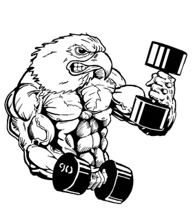 Weightlifting Eagles Mascot Decal / Sticker 5