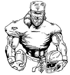 Football Frontiersman Mascot Decal / Sticker 7