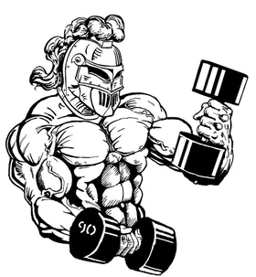 Weightlifting Knights Mascot Decal / Sticker 5