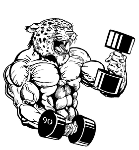 Weightlifting Leopards Mascot Decal / Sticker 2