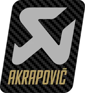 Gray and Gold Carbon Fiber Akrapovic Decal / Sticker 35