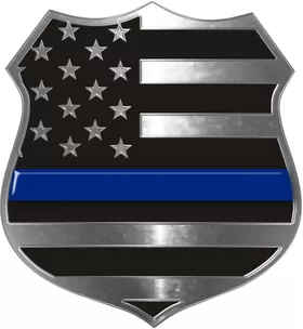 Thin Blue Line Police Badge Decal / Sticker 01