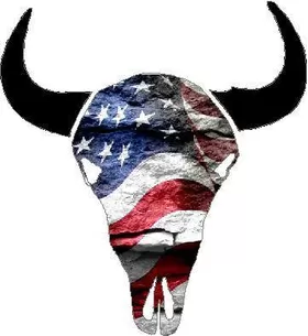 American Flag Bison Skull Decal / Sticker