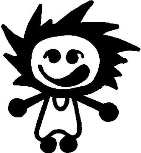 Little Kid Stick Figure Decal / Sticker 01