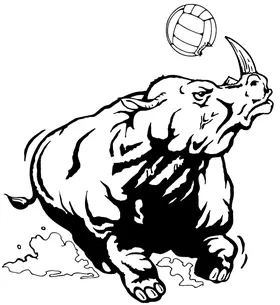 Rhinos Volleyball Mascot Decal / Sticker