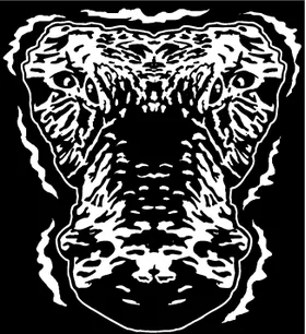 Gators Head in Water Mascot Decal / Sticker