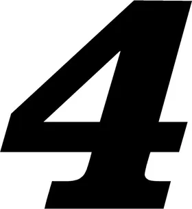 4 Race Number Decal / Sticker SOLID