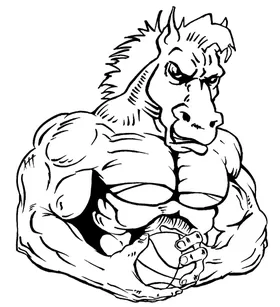 Basketball Horse Mascot Decal / Sticker 4