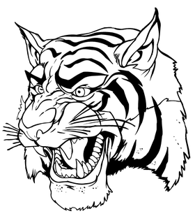 Tigers Head Mascot Decal / Sticker