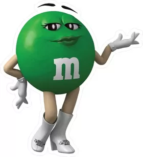 Green Female M&M Decal / Sticker 50