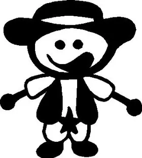 Cowboy Stick Figure Decal / Sticker 01