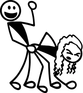 Girl Bent Over Stick Figure Decal / Sticker