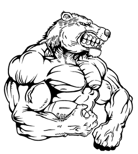 Football Bear Mascot Decal / Sticker 10