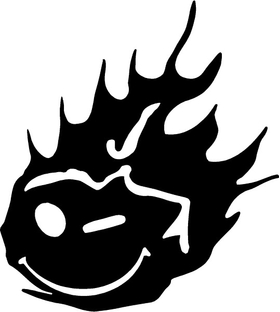 Flaming Happy Face NASCAR Decal / Sticker