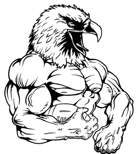 Football Eagles Mascot Decal / Sticker 04