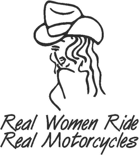 Real Women Ride Real Motorcycles Decal / Sticker