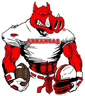 Football Arkansas Razorbacks Mascots Decal / Sticker 01