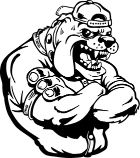 Baseball Bulldog Mascot Decal / Sticker