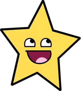 Star Awesome Happy Face Decal / Sticker 12